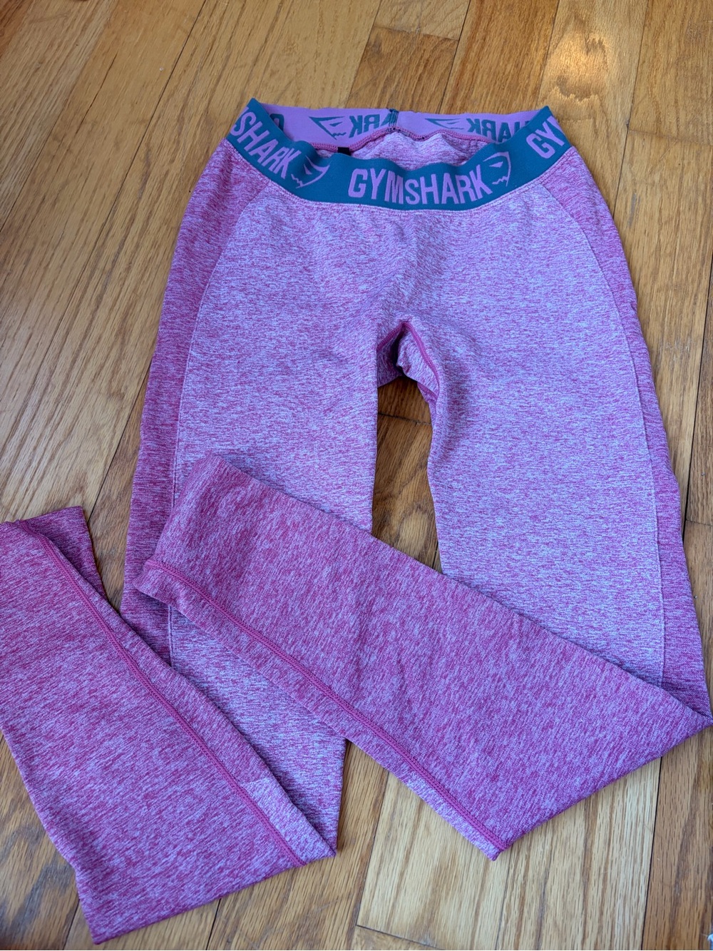 Gymshark Pink Heather Seamless Leggings with Logo Waistband